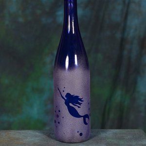 Mermaid Etched Glass Bottle